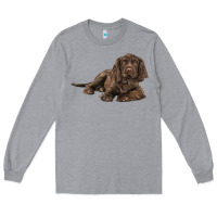 Heather Grey Sussex Spaniels llustrations Long Sleeve Tee - LillyAllenDesigns