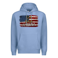 Colony Blue God Bless America Distressed Flag Premium Hoodie - Jasminsmagicworld