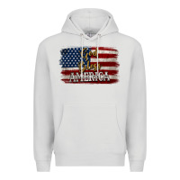 Dove Grey God Bless America Distressed Flag Premium Hoodie - Jasminsmagicworld