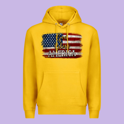 God Bless America Distressed Flag Premium Hoodie Designed By Jasminsmagicworld