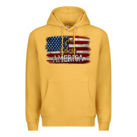 Mustard God Bless America Distressed Flag Premium Hoodie - Jasminsmagicworld