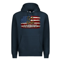 Navy God Bless America Distressed Flag Premium Hoodie - Jasminsmagicworld