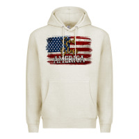 Oatmeal Heather God Bless America Distressed Flag Premium Hoodie - Jasminsmagicworld