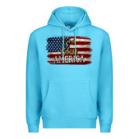 Ocean Blue God Bless America Distressed Flag Premium Hoodie - Jasminsmagicworld