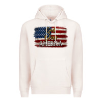 Pale Pink God Bless America Distressed Flag Premium Hoodie - Jasminsmagicworld