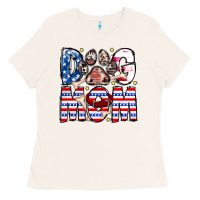 Bone American Dog Mom Ladies Tee - CowhideDigitalArt
