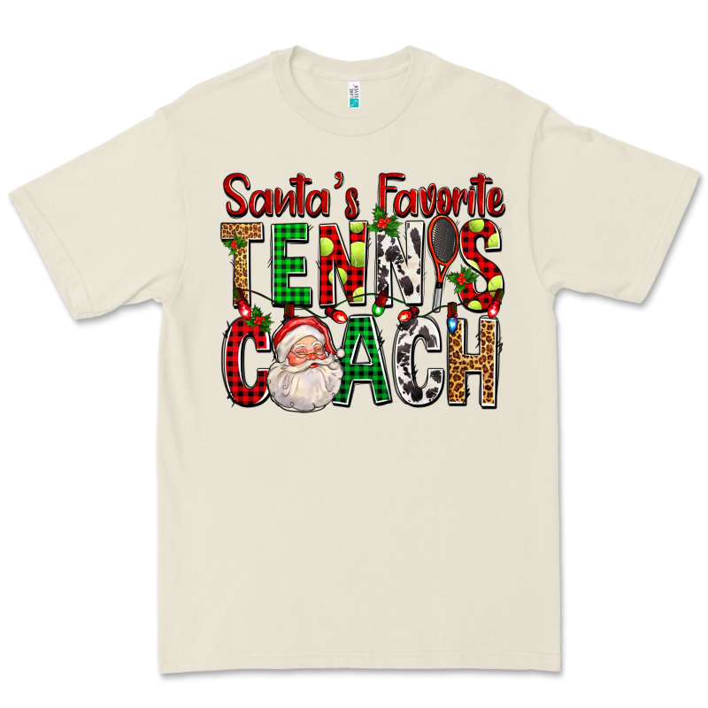 Santa's Favorite Tennis Coach For Christmas Premium Tee by FaDigitalArtStudio | Teevron