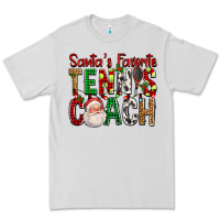 Dove Grey Santa's Favorite Tennis Coach For Christmas Premium Tee - FaDigitalArtStudio