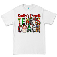 White Santa's Favorite Tennis Coach For Christmas Premium Tee - FaDigitalArtStudio