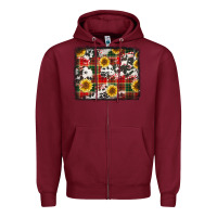 Burgundy cowhide sunflowers candy canes Christmas background Zipper Hoodie - Jasminsmagicworld
