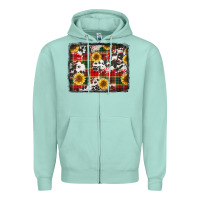 Seafoam cowhide sunflowers candy canes Christmas background Zipper Hoodie - Jasminsmagicworld