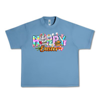 Pebble Blue Happy Easter Urban Heavy Tee - CowhideDigitalArt