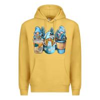 Antique Gold winter coffee gnome Premium Hoodie - BarkalooDesign