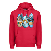 Cardinal winter coffee gnome Premium Hoodie - BarkalooDesign