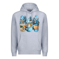 Heather Grey winter coffee gnome Premium Hoodie - BarkalooDesign