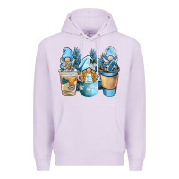 Lilac winter coffee gnome Premium Hoodie - BarkalooDesign