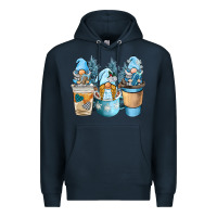 Navy winter coffee gnome Premium Hoodie - BarkalooDesign