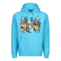 Ocean Blue winter coffee gnome Premium Hoodie - BarkalooDesign