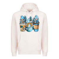 Pale Pink winter coffee gnome Premium Hoodie - BarkalooDesign
