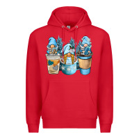Red winter coffee gnome Premium Hoodie - BarkalooDesign