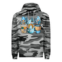 Slate Camo winter coffee gnome Premium Hoodie - BarkalooDesign