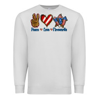 Dove Grey Peace Love Fireworks Premium Sweatshirt - Jasminsmagicworld
