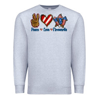 Heather Grey Peace Love Fireworks Premium Sweatshirt - Jasminsmagicworld