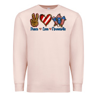 Pale Pink Peace Love Fireworks Premium Sweatshirt - Jasminsmagicworld