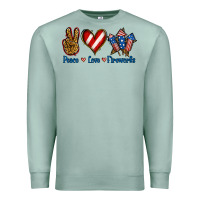 Seafoam Peace Love Fireworks Premium Sweatshirt - Jasminsmagicworld