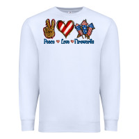 White Peace Love Fireworks Premium Sweatshirt - Jasminsmagicworld