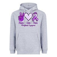 Heather Grey Peace Love Cure Odgkins Lympoma Heavyweight Hoodie - Jasminsmagicworld