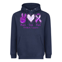 Navy Peace Love Cure Odgkins Lympoma Heavyweight Hoodie - Jasminsmagicworld