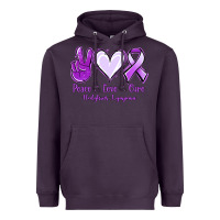 Plum Peace Love Cure Odgkins Lympoma Heavyweight Hoodie - Jasminsmagicworld