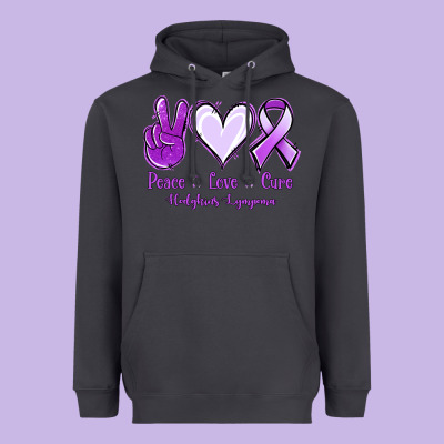 Peace Love Cure Odgkins Lympoma Heavyweight Hoodie Designed By Jasminsmagicworld
