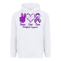 White Peace Love Cure Odgkins Lympoma Heavyweight Hoodie - Jasminsmagicworld