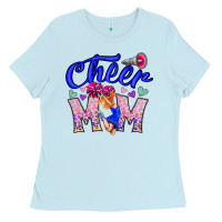 Baby Blue Cheer Mom Ladies Tee - CowhideDigitalArt