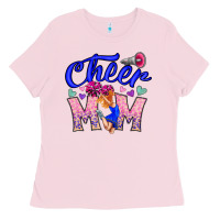 Bubblegum Pink Cheer Mom Ladies Tee - CowhideDigitalArt