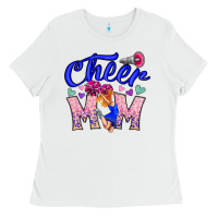 White Cheer Mom Ladies Tee - CowhideDigitalArt