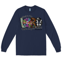 Navy trust in the lord with all your heart Long Sleeve Tee - SublimationCraftShop