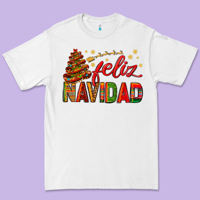 Feliz Navidad With Sombrero Tree Premium Tee Designed By Bundleandbundleshop