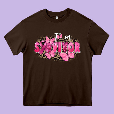 I' M Survivor Breast Cancer Heavy Core Tee Designed By Fadigitalartstudio