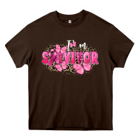 Chocolate Brown I' m survivor Breast Cancer Heavy Core Tee - FaDigitalArtStudio