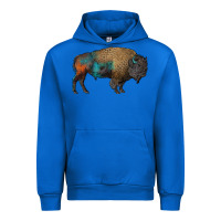 Cobalt leopard bison Urban Hoodie - RanaPortraitStore