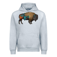 Heather Grey leopard bison Urban Hoodie - RanaPortraitStore