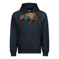 Navy leopard bison Urban Hoodie - RanaPortraitStore