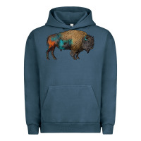 Pigment Midnight Navy leopard bison Urban Hoodie - RanaPortraitStore