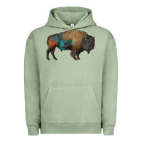 Pigment Oil Green leopard bison Urban Hoodie - RanaPortraitStore