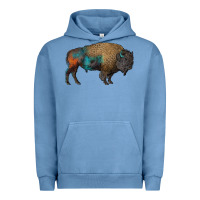 Pigment Pebble Blue leopard bison Urban Hoodie - RanaPortraitStore