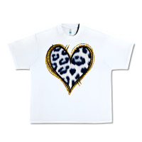 White Dalmatians Heart Gold Glitter Urban Heavy Tee - Jasminsmagicworld