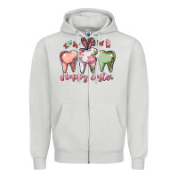Dove Grey Happy Easter Dental Zipper Hoodie - RanaPortraitStore